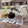 Samochód butelka perfum Cube Car Wiszące Perfumy Odświeżacz powietrza do olejków eterycznych Dyfuzor Zapach Pusta szklana butelka T9i001150