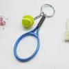 Cute Sport Mini Tenis Rakieta Wisiorek Brelok Keyring Key Chain Pierścień Wyszukiwarka Ochraniacze Prezenty Dla Nastolatek Wentylator # 1-17162 G1019