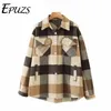 Fashion thick pink green plaid jacket women shirt coat winter plus size s casual 210922