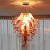 Nowoczesny żyrandol Turkish Lampy Lampy oświetlenie LED Ręka ręka dmuchane szklane żyrandole jasne lobby wejście weneckie dekoracje sztuki do hotelu loft salon lr1405