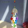 Crystal Wind Chime Tree of Life Pendant Light Catcher Ball Rainbow Maker Windchimes Sun Catchers for Garden Window Wedding Gift G220308