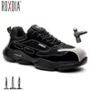 Roxdia Marka Hafif Çelik Toecap Erkekler Emniyet Ayakkabı Kadın Çalışması Açık Nefes Erkek Kadın Ayakkabı Artı Boyutu 36-46 RXM648 210315
