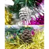 Decorações de Natal 9 pc / saco de natal árvore decoração pingente natural pinho cone tingido tinta branca ornamento jja9487