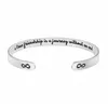 Stainless Steel Cuff Bangle Bracelet Engraved Letter A True Friendship Is Journey Without An End Inspirational Word Bracelets For Men Women