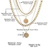 Vintage Multilayer Chain Necklace Women039s Necklace Torques Large Coin Pendant Jewelry Accessories7663651