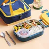 WORTHBUY Japanese Portable Lunch Box 18/8 Stainless Steel Food Container For Kids School Picnic Bento Lunch Box Food Storage Box 210925