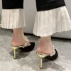 Sandalet 2021 moda ayakkabıları inci kadın kumlar seksi topuklu ayakkabılar