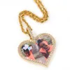 Custom Photos Necklace Fashion Gold Plated Memory Iced Out Heart Pendant Mens Hip Hop Necklaces Jewelry