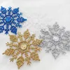 UPS Fiocchi di neve Natale 10 cm Plastica Glitter Ornamenti di neve finta Ciondolo per albero di Natale Decorazione natalizia per la casa
