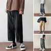 Erkek Pantolon Moda Vahşi Erkekler Tulum Bahar Sonbahar Cep Pantolon Düz Katı Renk Gevşek Kore Tarzı Kargo Erkek