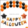 Decorazione per feste Forniture per eventi Festive Home Garden 5 Style Happy Halloween Balloons Set 16 pollici Lettere Charm Foil Balloon Banner Jk1909 D