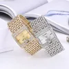 Wristwatches The Trend Is Full Of Star-studded Luxury Women's Watches Letter V Diamond-encrusted Square Steel Strap Fashion B270Z