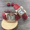 Einfache Modeliebhaber Uhren klassische Top-Marke Frauen Männer Uhr quadratisches Lederarmband Damenarmbanduhr Herrenarmbanduhren Roségold193B