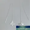 New Korean Sweet Brushed Butterfly 925 Sterling Silver Jewelry Temperament Long Ear Line Popular Dangle Earrings E137 Factory price expert design Quality Latest
