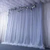 Décoration de fête ruban gris Tulle toile de fond en mousseline de soie pour douche nuptiale mariage cérémonie rideaux Po stand fond