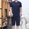 Men's Tracksuits Loose Dad A Short-Sleeved T-shirt Sports Suit Middle-Aged Women's Old Man Thin Clothes Summer Cotton
