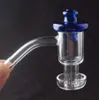 Set Quartz Terp Vacuum Banger Smoking Water Pipes Domeless Slurper Up Oil Nails con tappo in carb colorato 14mm 18mm per Bong in vetro