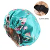 Moda Kobiety Satin Night Sleep Cap Cap Caps Pielęgnacja Pielęgnacji Włosów Czapka Śpiąca Kapelusz Głowy Pokrywa Elastyczna Chemo Cap Drukowane Turban