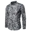 Mäns Casual Snakeskin Print Shirt Stora Storlekar Långärmade Knappar Slim Skjortor Man Sommar Moderna Toppar Använd Ny Hot Sale