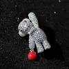 5 Styles Fashion Cute Upscale Christmas Diamond Zircon Bear Brooch Little Bears Corsage Feminine Coat Pin buckle For Men Women Suits Brooches Decorated