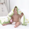 Baby badhandduk trycktecknad handduk 6 lager spädbarn swaddling filt gauzze bomull nyfödda wrap trasa barnmärken wmq590