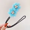 New Girls Cute Colorful Chiffon Flower French Maruko Bun Hairstyling Making Tool Headband Hairbands Fashion Hair Accessories