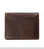 Genuine Leather Wallet Vintage Trifold Men Design Cowhide ID Card Holder Male Purse Short Coin Pocket Bag Purse Boy 248Q