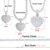 Silver Color Cz Heart Pendant Halsband Hiphop Full Iced Out Cubic Zirconia Stone Tennis Chain Hearts Choker Women Syckel 220121 217Z