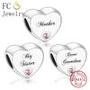 FC Jóias Fit Original Marca Charme Pulseiras 925 Prata Mãe Avó Childminder Big Sister Nanny Bead Fazendo Berloque 2020 Q0531