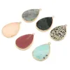 Waterdrop Healing labradorite Semi-precious Stone Charms Turquoise Bed Wooden Quartz Crystal Pendant DIY Necklace Women Fashion Jewelry Finding 26x40mm