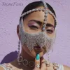 Stonefans luxe bling strass kwastje ketting voor vrouwen mannen schattige kawaii party bruiloft ontwerper gezichtsmasker mode