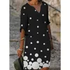 Estetisk Vintage Half Sleeve Blommigryck Klänning För Kvinnor 2021 Sommar Mode Casual V-Neck Midi Klänningar Plus Storlek Lös Robe Y1006