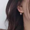 Luksusowa marka Projekt Star Moon Charm Kolczyki Dla Kobiet Moda Biżuteria Słońce Księżyc List Ear Stud Diamond Gold Fashjion Biżuteria