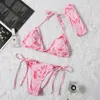 Summer Bikini Push Up Bathing Micro Swimsuit 3 Piece Pink Sportswear Bra Tight Dress Bandage Triangle Nylon Teen Beachwear Rompers9932488