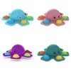 Fidget Spinners Toys Party Decoration Rotating Face Changing Octopus Fingers Spinner Plush Push Bubble Toy Fun Stress Relief Simple Games for Kids and Adults