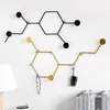 Nordic Ins Iron Creative Key Rack Hooks Wall Hanging Decoration Coat Hat Storage Minimalist Chemical Element Metal Hanger 220311