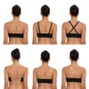 YBCG Push Up Bras För Kvinnor Tjock Padded Non-Slip Underkläder Strapless Multiway Bra Transparenta Clear Straps Backless Brassiere 210623