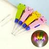 New Plastic Earpick Handle Cute Baby Ear Syringe Ear Cleaner Animals Luminous Earwax Spoon Clean Flashlight