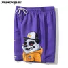 Heren Casual Korte Grappige Cartoon Panda Gedrukt Zomer Beach Board Shorts Oversized Pockets Sneldrogende Drawstrings Shorts 210601