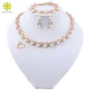 Set di orecchini di collana color oro di lusso Set di gioielli di perle d'imitazione per spose Regalo per le donne Festa di nozze Gioielli indiani H1022