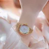 Bs Bee Sister Crystal Watch Women Luxury Brand Elegant Enkel Guld Kvinna Armband Klockor Ladies Clock Montre Femme 210527