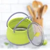 Bouteille d'eau extérieure Silicone bouilloire Portable pliable Pot en acier inoxydable fond pliant vaisselle Camping Essentials