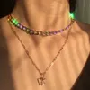 Bohemian multilager halsband för kvinnor män guld fjäril porträtt mynt kors kristall chokers halsband trendiga nya smycken gåvor