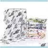 Blankets Textiles Home & Gardeby Soft 2 Layers Dyed Wrap Pure Cotton Printed Gauze Towel Bamboo Fiber Bath Towels Blanket Zyy572 Drop Delive