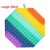 30*30CM Big Size Rainbow Push Bubble Poppers Board Fidget Toys Mega Jumbo Sup Large Finger Puzzle Stress Relief Game Anxiety Reliever