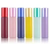 10mlの印刷ローラーボトルガラス瓶旅行携帯香水エッセンシャルオイルボトルミニマカロンカラーエンプティ