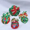 4PCS Year Series Metal Drops Belt Mixed Tree 41-46MM Jewelry Gift Christmas Decoration Brooch