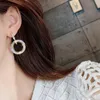 Designer Creative Earring Highgrade Elegant Crystal Earrings Round Gold and Silverörhängen Bröllopsfestörhängen för Woman6384719