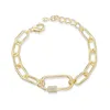 pulseira de link oval prata