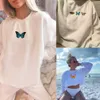 فراشة البلوز المرأة الجمالية هوديي crewneck قمم الخريف إمرأة ملابس صديقة هدية المتضخم قمم هوديس LJ201103